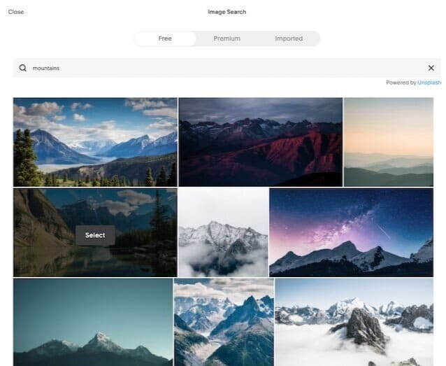 Ajouter des photos libres de droit