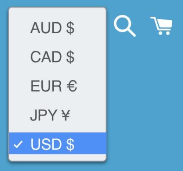 Fonctionnalité multiples devises dans Shopify