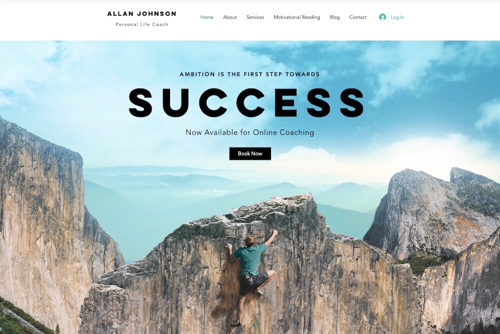 Exemple d'un template Wix créé pour les sites de « life coaching».
