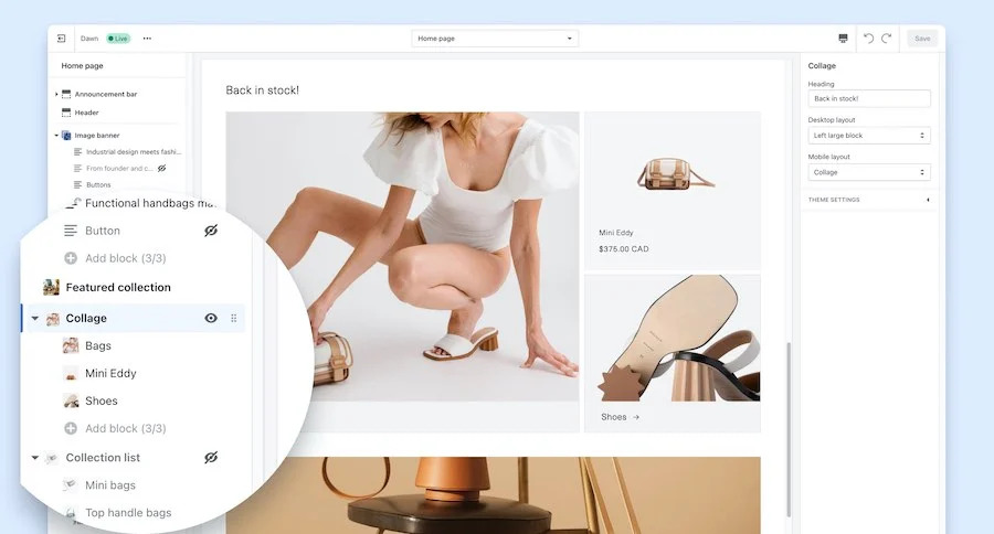 L'éditeur « Online Store 2.0 »