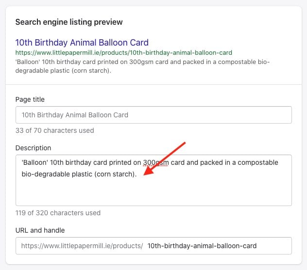 Modifier les méta-descriptions sur Shopify