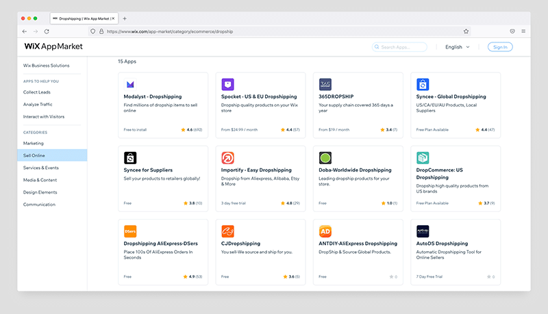 Un aperçu des applications et intégrations de drop-shipping compatibles avec Wix