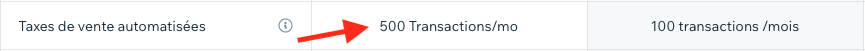 N’oubliez pas le plafond sur les taxes de vente automatisées de Wix