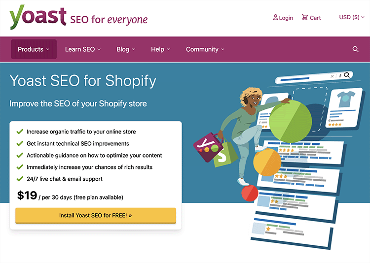 L'application Yoast est maintenant disponible pour Shopify