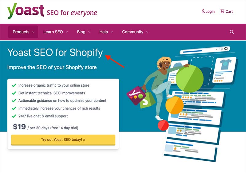 L'outil Yoast SEO pour Shopify