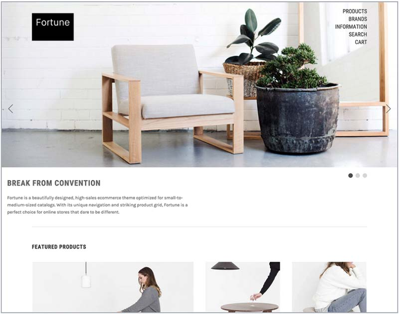 Le template "Fortune" de BigCommerce