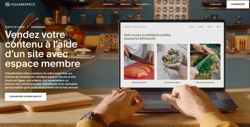La fonction « sites avec espace membre » de Squarespace