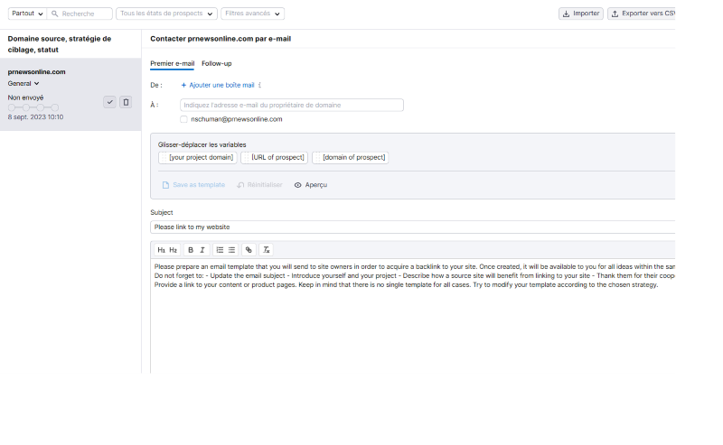 Les outils fournis pour l'extension Building Link constituent certaines des meilleures caractéristiques de Semrush