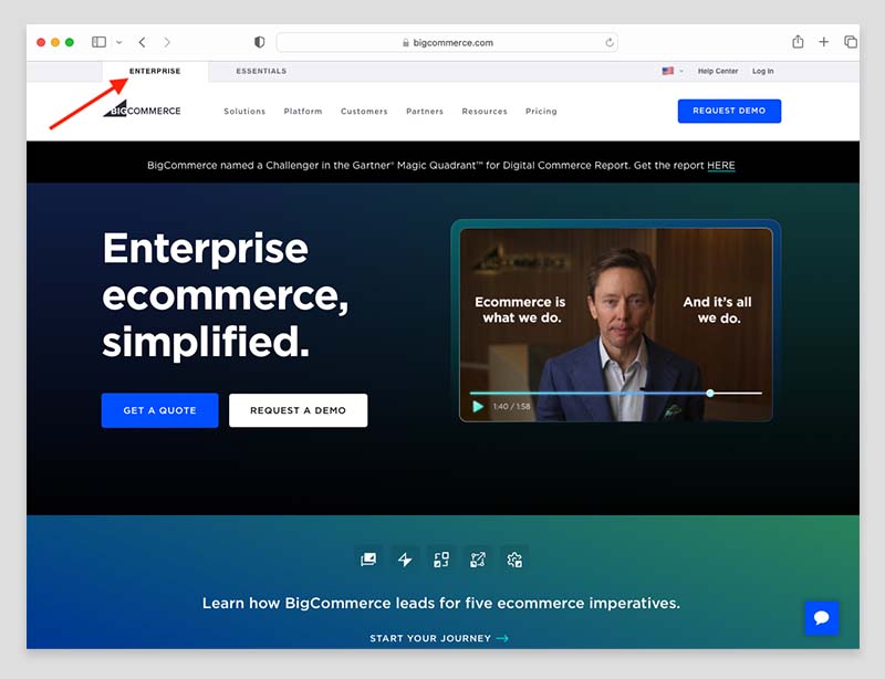 L'abonnement à BigCommerce « Enterprise » implique la négociation d'une tarification personnalisée.