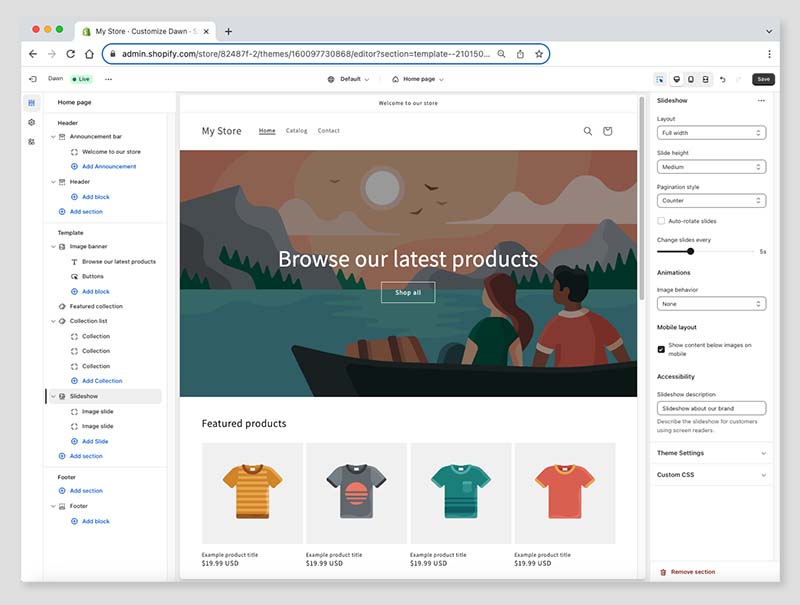 « Online Store 2.0 »,
le nouvel éditeur de Shopify doté de la fonction glisser-déposer