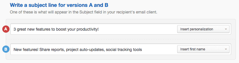 Campaign Monitor's split testing options are very basic in nature - only two variables can be tested against each other
