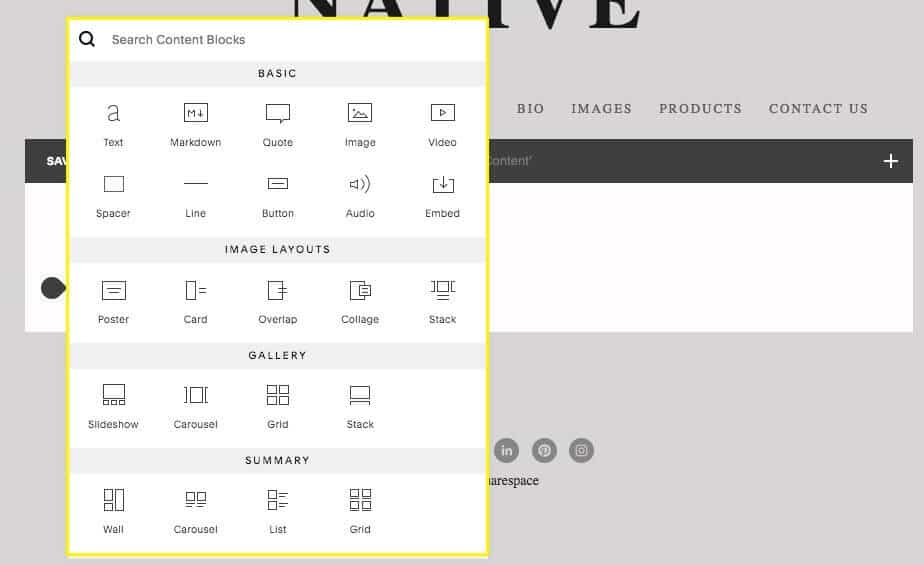 Laying out content in Squarespace is really easy, and the options for doing so are extensive.