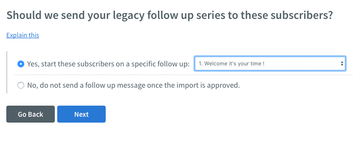 A strong aspect of the Aweber import process is the way you can add subscribers to autoresponder cycles.