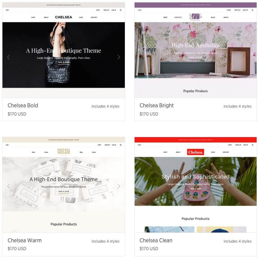 Bigcommerce’s ‘Chelsea’ range of templates