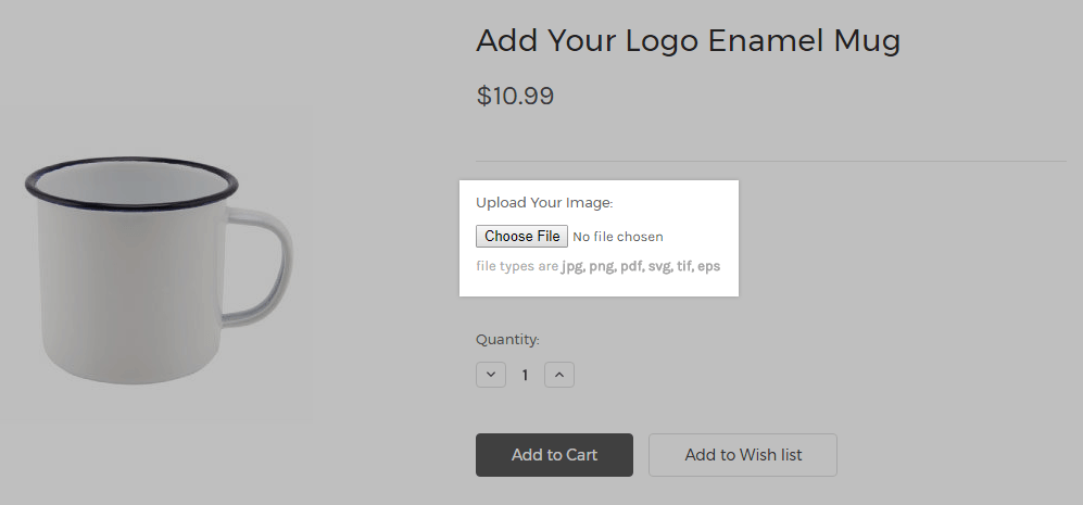 Custom upload option in BigCommerce