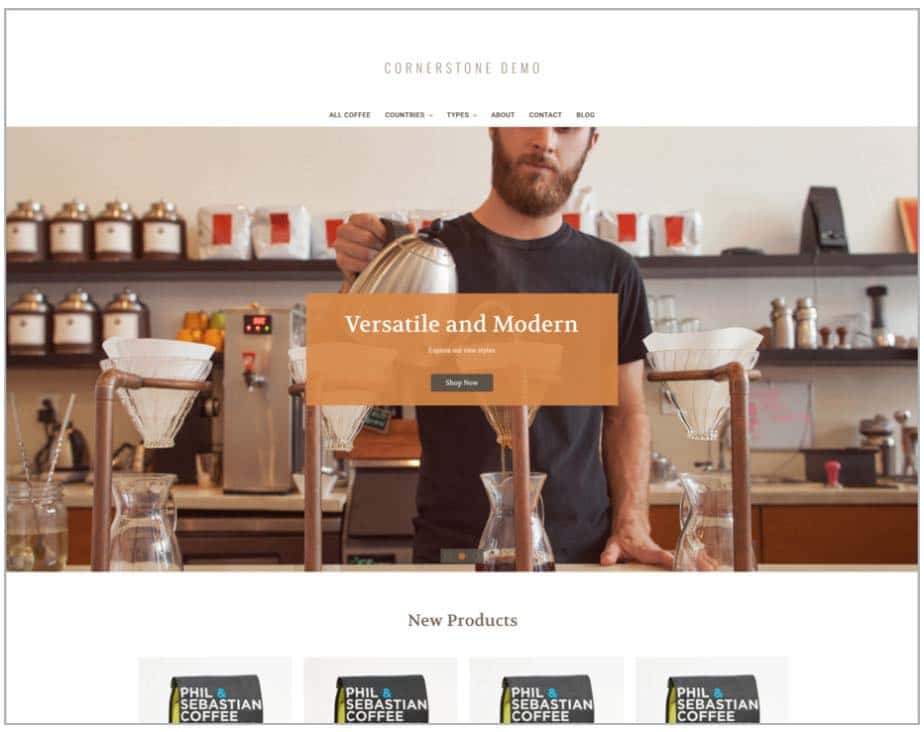 Example of a free BigCommerce theme, ‘Cornerstone.’