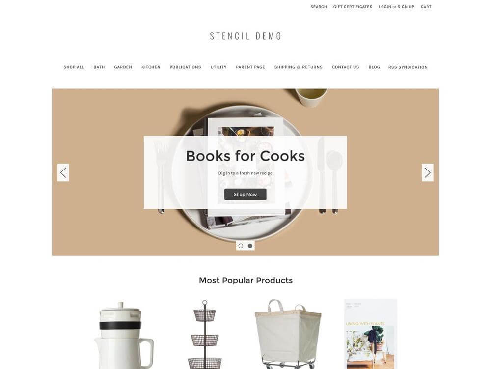 The Cornerstone Light theme from Bigcommerce.