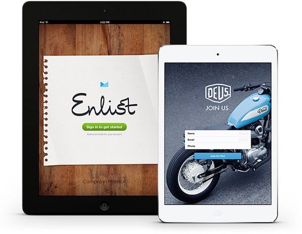 Campaign Monitor's 'Enlist' iPad app - a great way to capture data at events