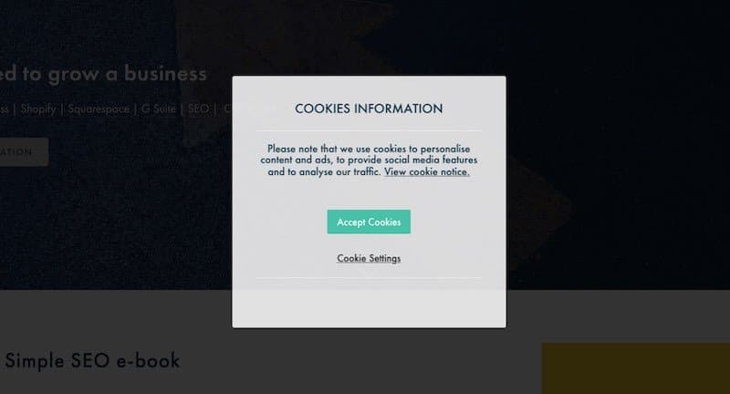 Creating a GDPR-compliant cookie banner in Squarespace.