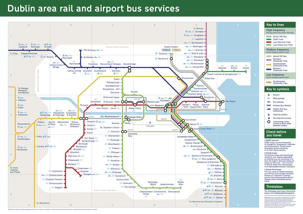 New version of the Dublin rail map