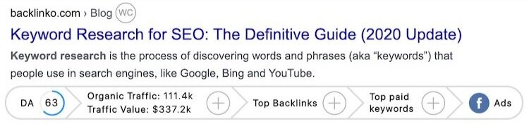 GrowthBar SEO metrics.