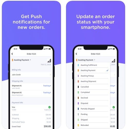 The mobile app (iOS).
