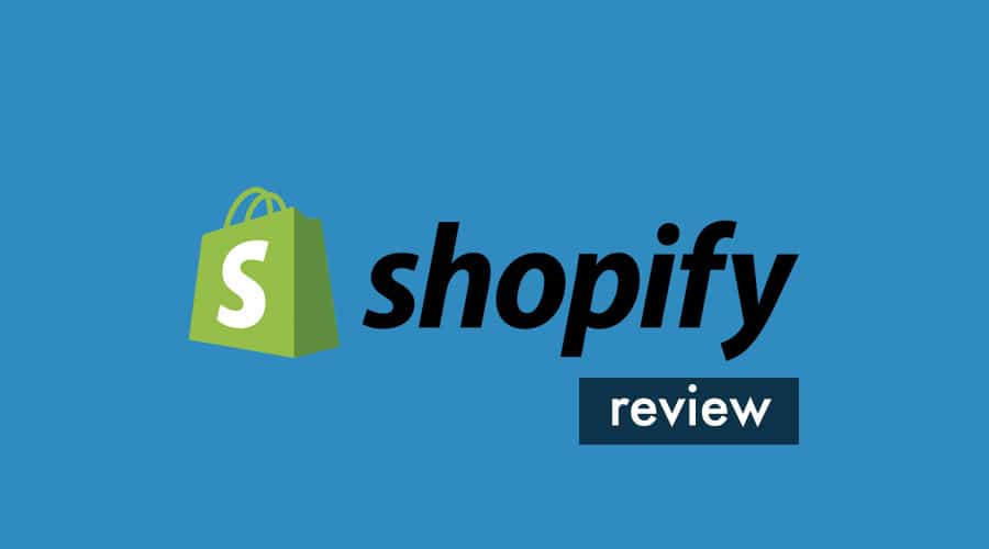 Shopify review - image of the Shopify logo accompanied by the word 'review'