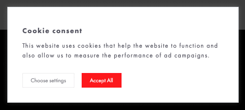 Cookie consent banner