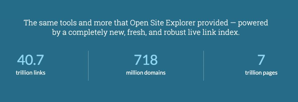 Moz database statistics