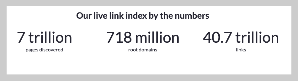 Latest Moz link database statistics