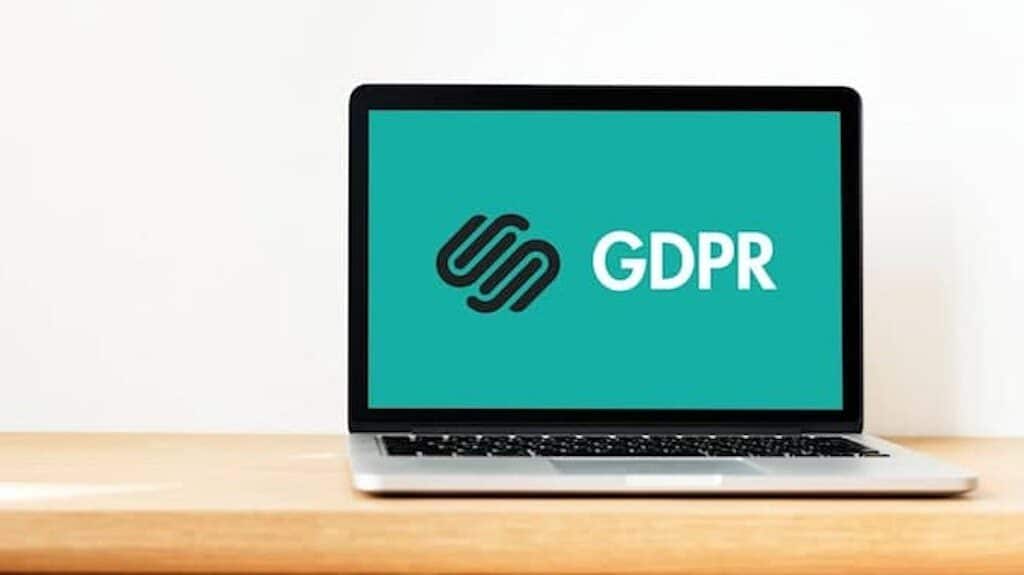 Squarepsace GDPR - image of the Squarespace logo and GDPR text. Accompanies an article about how to make a Squarespace site GDPR compliant.