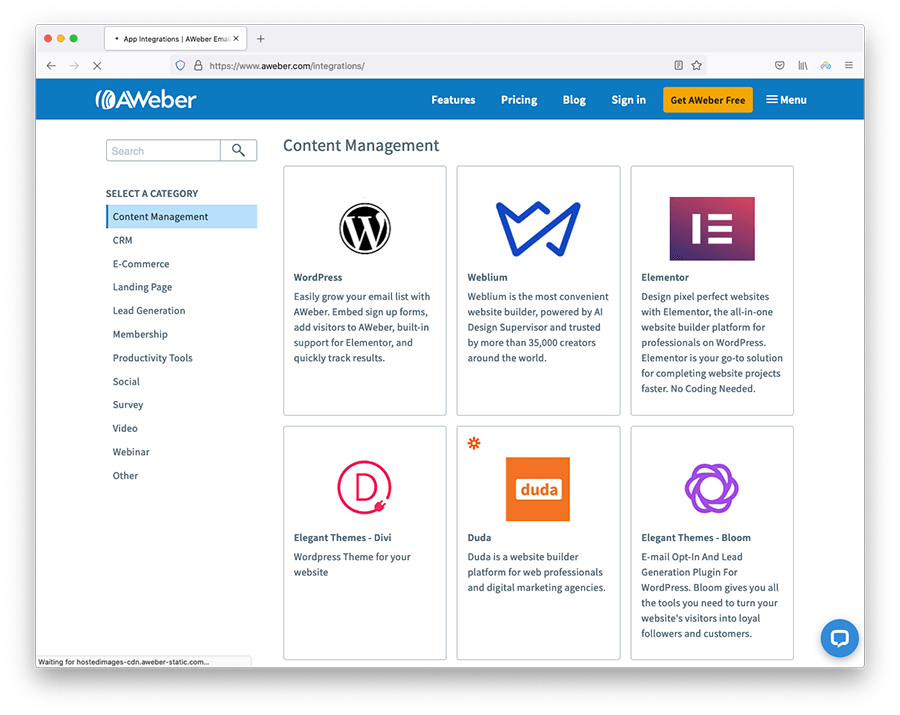 Aweber integrations