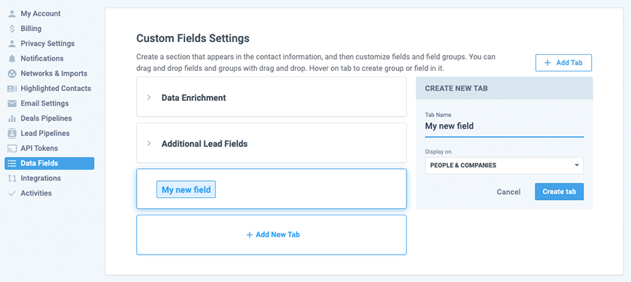 Custom fields in Nimble