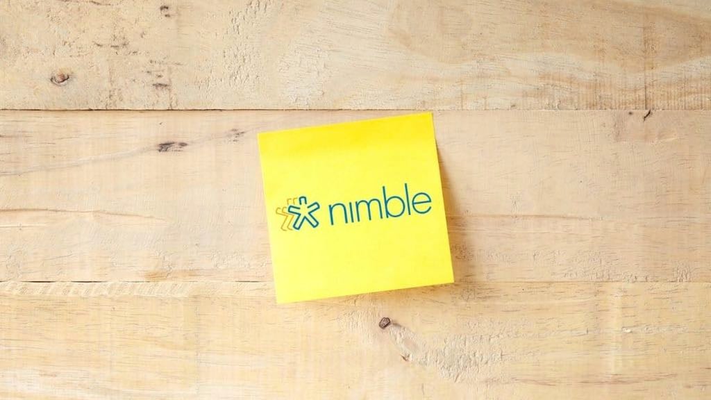 Nimble CRM review (image of a post-it note containing the Nimble logo)