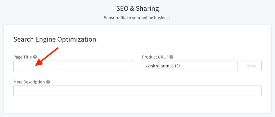 BigCommerce SEO for products