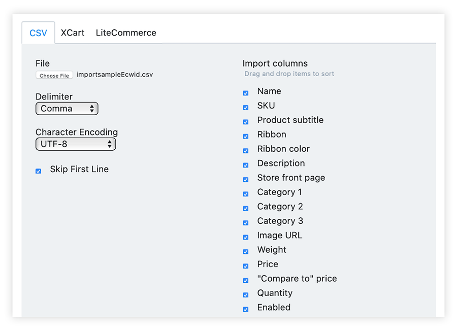 Importing data via CSV file