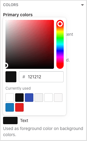 Changing text color in Shopify's theme settings