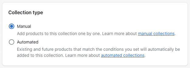 Selecting collection type