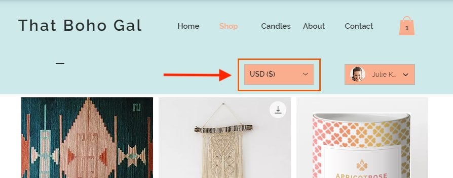 Although Wix lets you display product prices in local currencies, it doesn't let your site visitors check out in that currency.