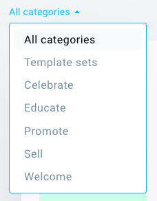 GetResponse newsletter template categories.