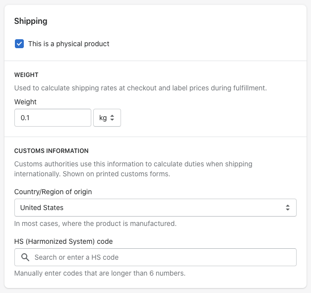 Adding shipping options