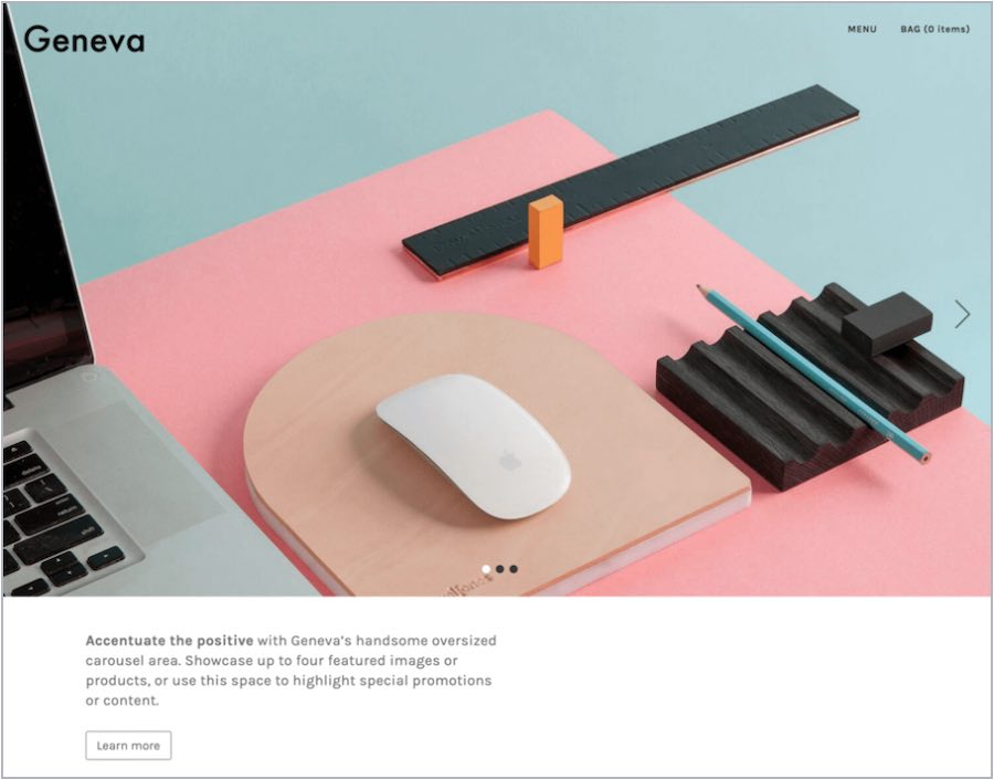 Example of a paid-for BigCommerce them, 'Geneva'