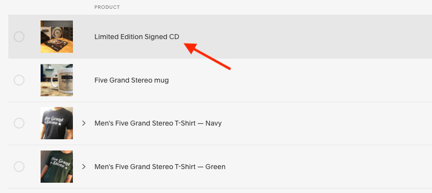 Locating a Squarespace product