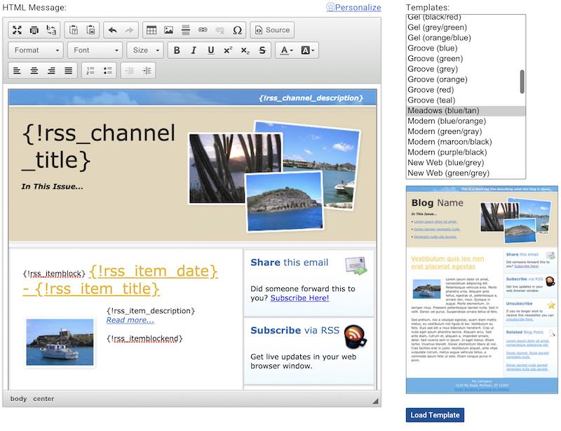 Creating a blog broadcast in Aweber