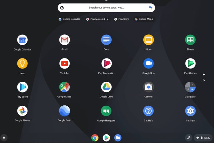 The Chrome OS interface