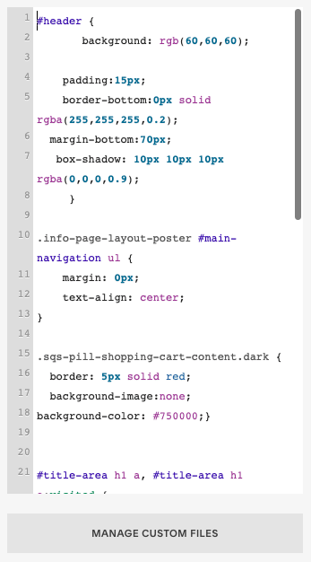Adding custom CSS to Squarespace