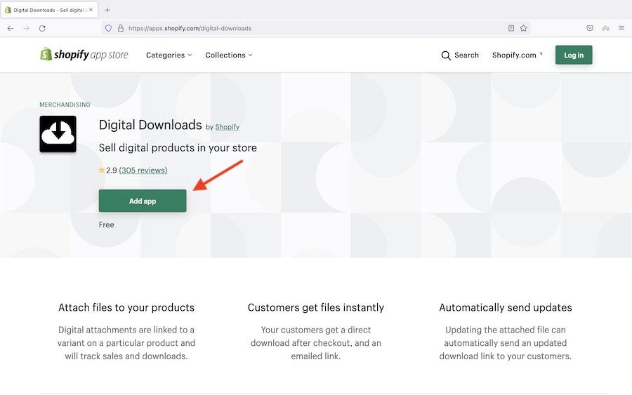 The Shopify Digital Downloads app