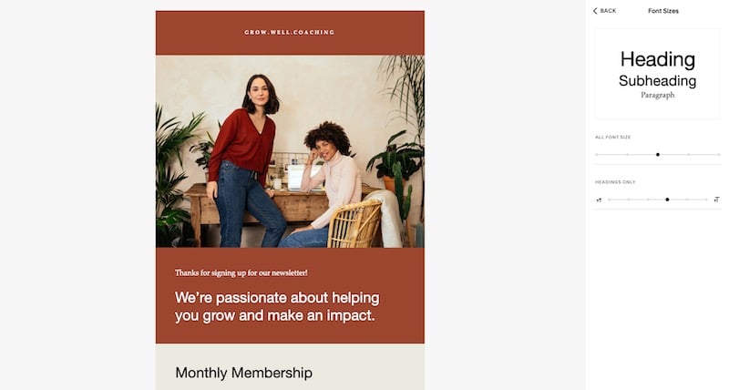 The Squarespace Email Campaigns feature.
