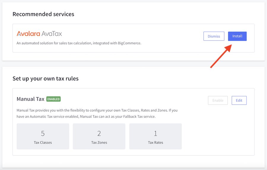 Setting up automatic tax calculations in BigCommerce