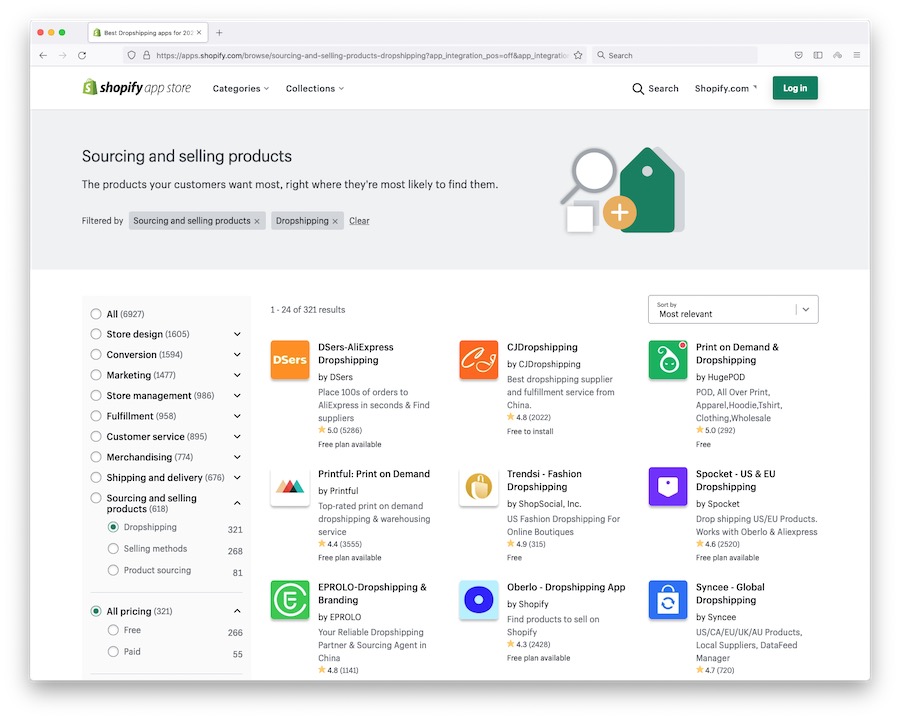 Shopify dropshipping apps